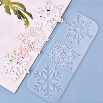 1 Adet Noel Kar Taneleri Coaster Reçine Silikon Kalıp DIY Kristal Epoksi Reçine Kalıp Noel Ağacı Kolye Noel Süsleme Yapma