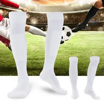 1 Çift spor çorapları Diz Yüksek Sıkı kaymaz Ayak Koruma Kalınlaşmış Erkekler Kadınlar Futbol Eskrim Çorap Açık