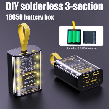 18650 pil şarj cihazı Durumda Hızlı Şarj DIY Taşınabilir Mini Güç Bankası dijital ekran Kutusu Mobil Güç Kaynağı İle Gece Lambası