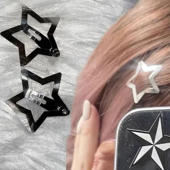 2/4 Adet Mini Metal Yıldız Tokalar Headdress Kadın Kişilik Basit Gümüş BB Tokalar Tokalarım basmalı klips Kız Çocuk Aksesuarları