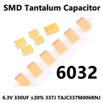 (2 adet) orijinal 6032 (Tip C) TAJC337M006RNJ 6.3 V 330UF ±20 % 337J SMD tantal kondansatör