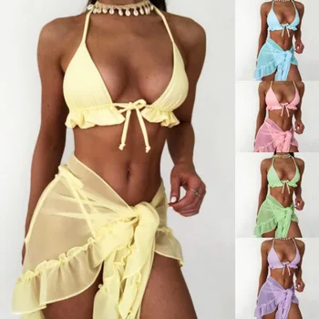 2023 Kadın Mayo Seksi Bikini Bölünmüş Üç parçalı Elbise mayo Partysu