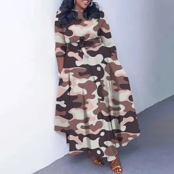 2023 Yeni Artı Boyutu Moda Afrika Parti Elbiseler Kadınlar için Dashiki Ankara Lace Up Abiye Zarif Baskı islami maksi elbise S-3XL
