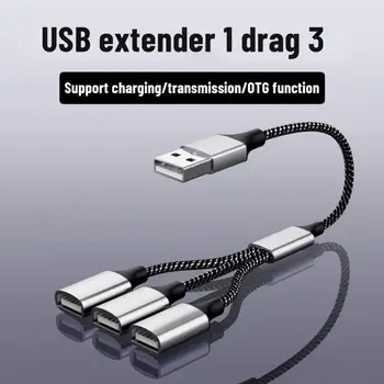 3 USB 2.0 HUB Çift 4Port Çoklu Splitter Adaptörü OTG PC Laptop için Yüzey Bilgisayar Aksesuarları USB Uzatma Güç Veri