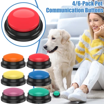 4 Adet / 6 Adet İnteraktif Köpek Oyuncak Pet Eğitim Düğmeleri Konuşan Düğme Kaydedilebilir Köpek İletişim Düğmesi Renkli Köpekler Aksesuarları