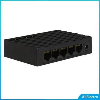 5 Port Gigabit Ağ Anahtarı Hub 10/100/1000 Mbps Ethernet Anahtarı ile Ev Ofis için ABD veya AB Güç Adaptörü