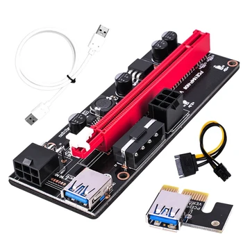 6 Adet Ver009s PCI-E Adaptör Kartı PCIE1X To 16X 6pin Görüntü adaptör panosu USB3.0 Uzatma Kablosu İçin Kullanılan BTC Madencilik