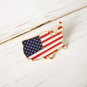 ABD Amerika Ülke Şekli Harita Ulusal Bayrak yaka İğneler Kristal Epoksi Metal Emaye Rozeti Boya Broş Hatıra Takım Elbise Kişilik