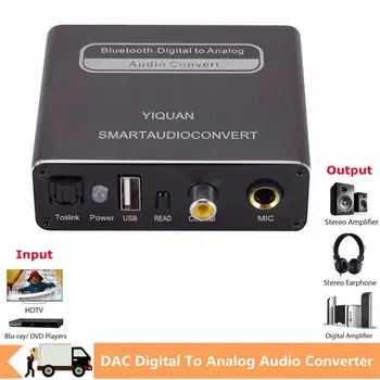 Adaptörü L / R RCA Kablosuz alıcı Koaksiyel Ses Adaptörü Bluetooth Ses Alıcısı Ses Dönüştürücü Dijital Analog Dönüştürücü