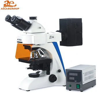 AELAB Taşınabilir Floresan Biyolojik Mikroskop LED ve Halojen Lamba Trinoküler Floresan Mikroskop Seti