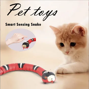 Akıllı Algılama Yılan Oyuncak, İnteraktif Oyuncaklar Yılan Kediler ve Köpek Yavru için USB Şarj Edilebilir Elektrikli Gerçekçi Yılan Prank Cadılar Bayramı için