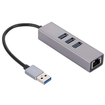 Alüminyum Alaşım USB Gigabit Ağ Kartı 3 Port 3.0 HUB USB RJ45 Gigabit Ağ Kartı Ethernet Adaptörü