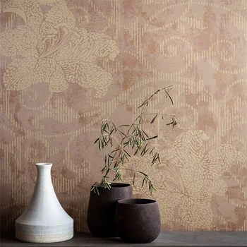 Amerikan tarzı bahçe asma asma çiçek kahve renkli dokunmamış duvar kağıdı İskandinav oturma odası yatak odası arka plan duvar kağıdı behang