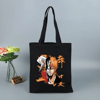 Anime Bleach Kurosaki Çanta Büyük omuz çantası Kumaş Tuval Kızlar Alışveriş Okul Çantası