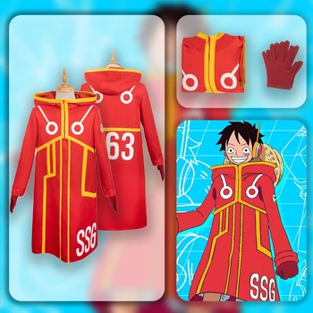 Anime Parça Çünkü Luffy Cosplay Kostüm Kıyafetler Fantezi Ceket Eldiven Aksesuarları Cadılar Bayramı Karnaval Takım Elbise Yetişkin Erkek Roleplay