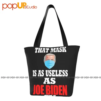 Anti Biden 2021 Bu Maske Kadar İşe Yaramaz Joe Biden Çanta Taşınabilir alışveriş çantası alışveriş çantası