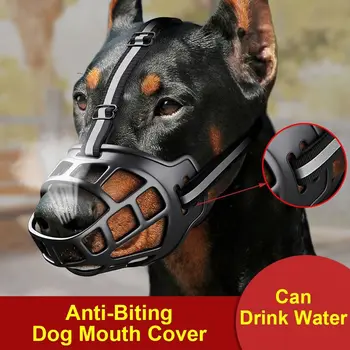 Anti-Isırma Ayarlanabilir Köpek Namlu Moda Yansıtıcı Şerit İle Su İçebilirsiniz Köpek ağız maskesi Plastik Nefes