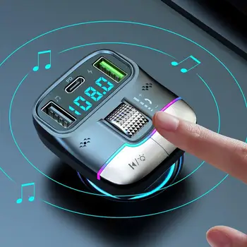 Araba Radyo Kablosuz Kablosuz FM Verici Araba İçin Hızlı Şarj MP3 Çalar Desteği Ve Eller Serbest Arama Kablosuz araç adaptörü
