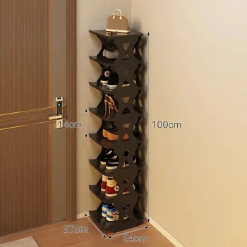 Ayakkabı rafı ve şemsiye rafının entegre tasarımı, lobide yerde duran dar depolama ev ayakkabı dolabı