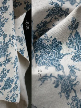 Açık Mavi Cumhuriyet Tarzı Vintage Düzensiz Jakarlı Elbise Kumaş Giyim Tasarımcısı Kumaşlar