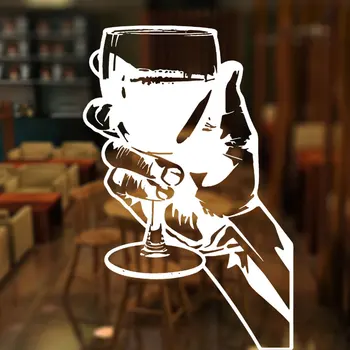 Bar Alkol Restoran Viski Tekila Şarap İçecek Parti Pencere Sticker Vinil Dekor Düzlem Duvar Çıkartmaları Çıkarılabilir Duvar Kağıdı 3W29