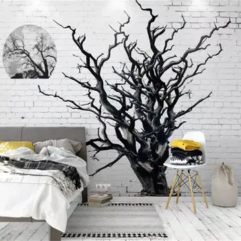 beibehang Özel duvar kağıdı 3d duvar Amerikan güzel ölü ağaç siyah ve beyaz arka plan duvar tablosu papier peint duvar kağıdı