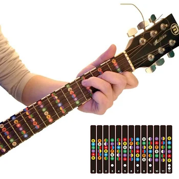 Gitar Klavye Sticker Aksesuarları Gitar Klavye Çıkartmalar Ölçekler Notlar Fret Çıkartmaları Siyah Şeffaf