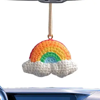 Gökkuşağı Araba Süs Araba Kolye Dekorasyon İç Gökkuşağı Charm Süsler Zarif Renkli Dikiz Aynası Askı