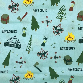 Güzel Karikatür Noel ağacı desen %100 % Pamuklu Kumaş Dijital Baskı Dikiş Malzemesi Çocuk Kumaş Dıy Gömlek Giyim