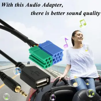 Hyundai Sportage için Evrensel Ses 3.5 Jack 1M USB Tel Hattı Adaptörü