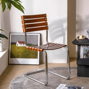 Iskandinav Vintage yemek sandalyesi Tasarımcı Çelik Ins Yaratıcı Cesca Sandalye Basit katı ahşap Sillas De Comedor Ev Mobilyaları WKDC