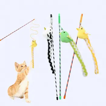 Isırmaya dayanıklı Kedi Oyuncaklar Uzun Kuyruk Kuş Kedi Teaser Yumuşak Çizilmeye dayanıklı Oyuncak Net Sesler ile Can Sıkıntısını Gidermek Çiğneme için