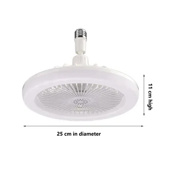 Işıklı E27 Tavan Vantilatörü, Kapalı Düşük Fan ışığı, Elektrikli Fan Gimbal Lamba Tutucu (Beyaz)