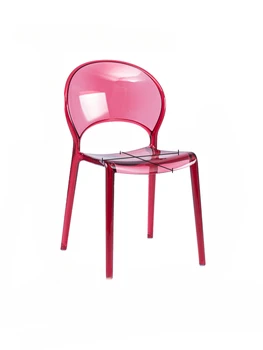 İskandinav şeffaf yemek sandalyesi modern minimalist ev tabure arkalığı akrilik kahve dükkanı plastik sandalye