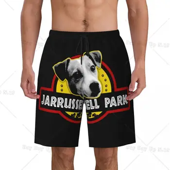 Jarrussell Parkı Jack Russell Terrier Köpek Baskı Erkekler Yüzmek Mayo Hızlı Kuru Beachwear Plaj Kurulu Şort Hayvan Boardshorts