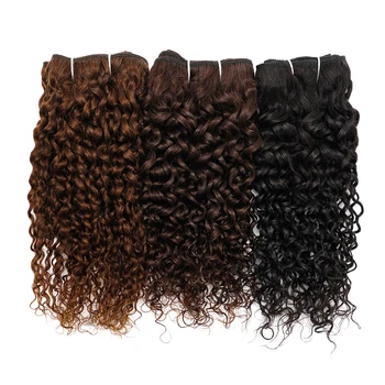 Jerry Kıvırcık Brezilyalı İnsan Saç Paketler Doğal Renk # 2 # 4 Koyu Kahverengi Remy Saç Uzantıları 50 g / paket Dokuma Gemlong