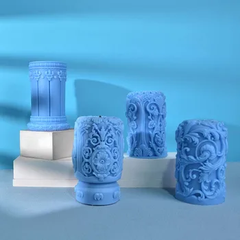 Kabartma Sütun Dışkı silikon kalıp Alçı formu DIY El Yapımı Alçı Mum Süsler El Sanatları Kalıp El Hediye Yapımı Mutfak