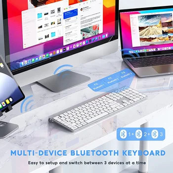 Kablosuz bluetooth 5.0 Klavye Tip-C Şarj Edilebilir Klavye MacBook Pro Hava iMac iPhone iPad Pro Hava Mini Windows Linux