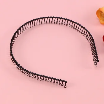 Kadın Metal diş tarak Hairband saç bandı (Siyah)