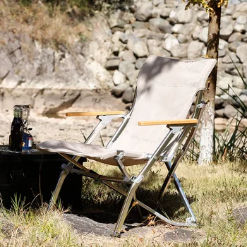 Kamp, Balıkçılık ve Açık Hava Etkinlikleri için Taşınabilir Yüksek Sırtlı Katlanır Sandalye-Hafif Alüminyum Alaşımlı Katlanabilir Sandalye