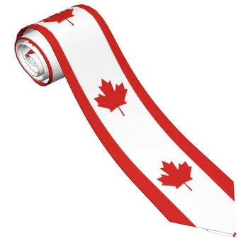 Kanada bayrağı Kravat Unisex Polyester 8 Cm Özgürlük Küre Boyun Bağları Erkek Klasik Gömlek Aksesuarları Düğün Iş