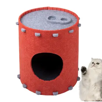 Kedi Evleri Kapalı Kediler İçin Yavru Kedi Yatakları Kedi Yatakları Ev Hideaway Mağara Mobilya Keçe Köpek Evi Kedi Mağara Yatak Sıcak Pet Mağara Kediler İçin