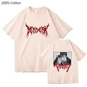 Kenpuu Denki Çılgına Guts T Shirt Erkek / kadın kıyafetleri Unisex Manga grafikli tişört %100 % Pamuklu kısa kollu t-shirt Yaz Tam