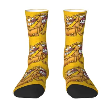 Komik CatDogs erkek Mürettebat Çorap Unisex Komik Yarım Kedi Yarım Köpek Karikatür Anime İlkbahar Yaz Sonbahar Kış Elbise Çorap