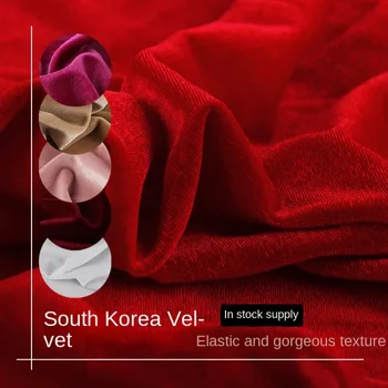 Kore kadife kumaş kalın atkı örme kadife kaliteli boyalı kumaş cheongsam moda perde toptan