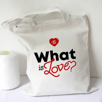 Kpop IKI KEZ Kore Tarzı Kadın alışveriş çantası moda çanta Katlanabilir Kullanımlık Bez Alışveriş Harajuku Öğrenci Tuval Tote Çanta