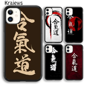 Krajews Japonya Dövüş Aikido Telefon Kılıfı iPhone 15 SE2020 14 6 7 8 artı XS XR 11 12 mini 13 pro max coque Kabuk Fundas