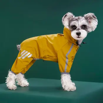 Köpek Giysileri Su Geçirmez Köpek Yağmurluklar Panço Ayarlanabilir Bel Yansıtıcı Tasarım Kediler ve Yavru Köpekler için