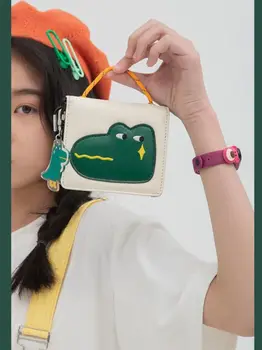 Küçük dinozor cüzdan sevimli ve kullanışlı moda düz renk Kore Joker kadın cüzdan.