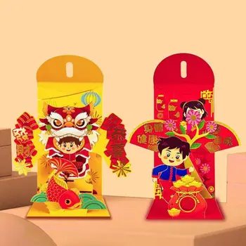 Kırtasiye Malzemeleri Çin Kırmızı Zarf DİY Kart Ambalaj 2024 Çin Ejderha Yılı Bahar Festivali Malzemeleri
